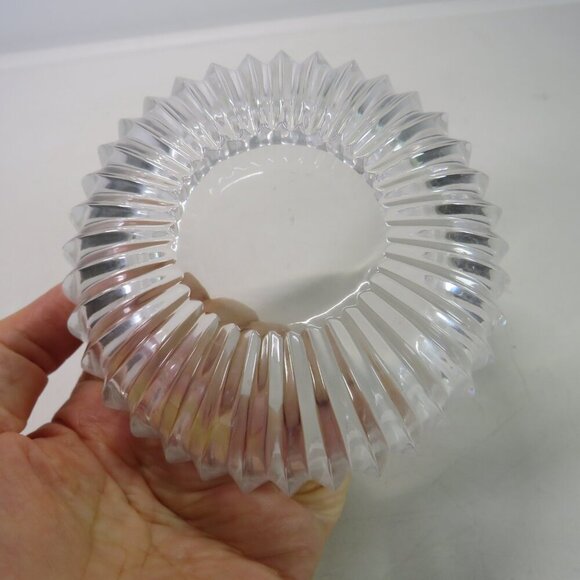 Rose floral lead crystal glass dish with lid Bohemia Vanity Dish - Picture 12 of 16